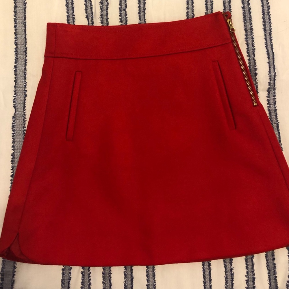 J. Crew Red Mini-skirt